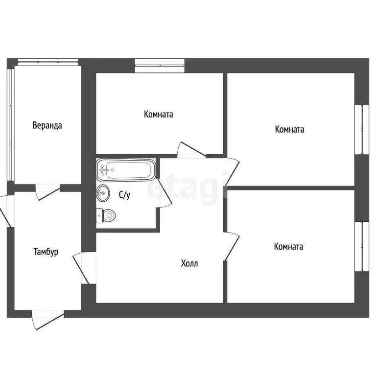 Дом, 58 м - Фото 1