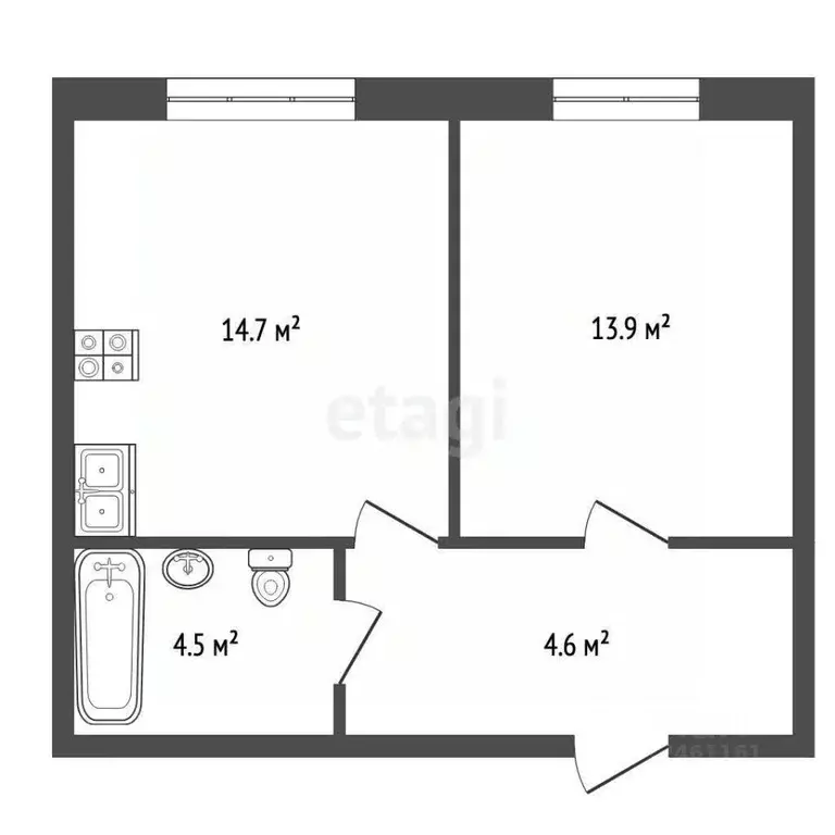 1-к кв. Краснодарский край, Анапа Анапское ш., 24к1 (37.7 м) - Фото 1