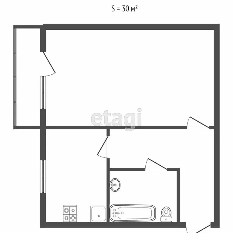 1-комнатная квартира: Тула, улица Кутузова, 88А (31.1 м) - Фото 0