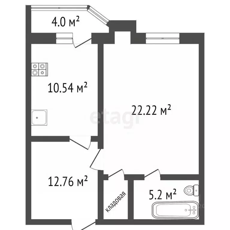 1-к кв. Ульяновская область, Ульяновск Отрадная ул., 85А (51.5 м) - Фото 1