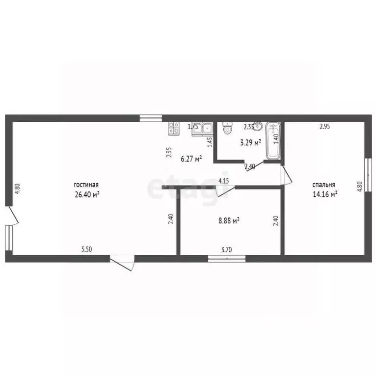 Дом в Ростовская область, Багаевская ст-ца ул. Микеладзе (62 м) - Фото 1