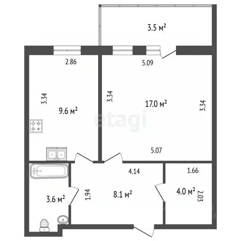 1-к кв. Санкт-Петербург Парашютная ул., 42к2 (42.3 м) - Фото 1