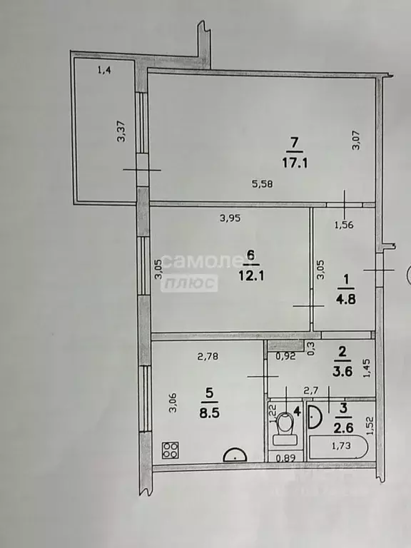2-к кв. Татарстан, Казань ул. Сабан, 1а (52.2 м) - Фото 2