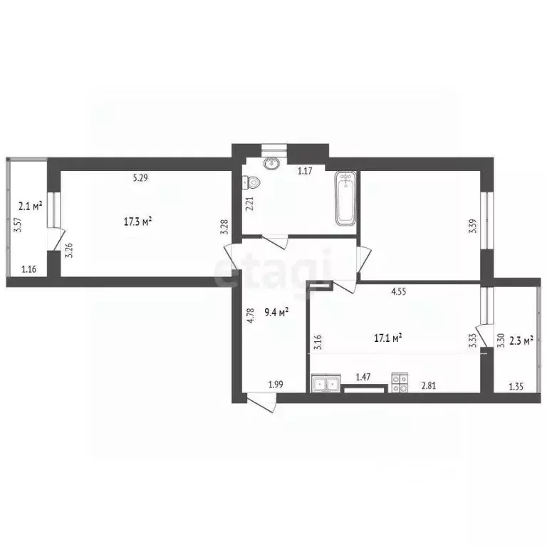 2-к кв. Калининградская область, Калининград Артиллерийская ул., 73 ... - Фото 1