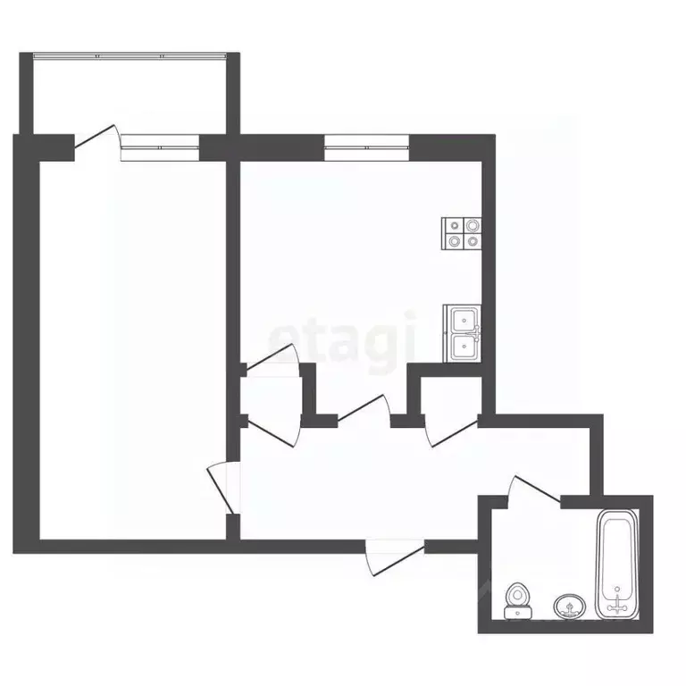 1-к кв. Саха (Якутия), Якутск ул. Бестужева-Марлинского, 7 (35.0 м) - Фото 2