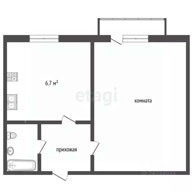 1-к кв. Крым, Евпатория ул. Демышева, 108 (28.2 м) - Фото 2