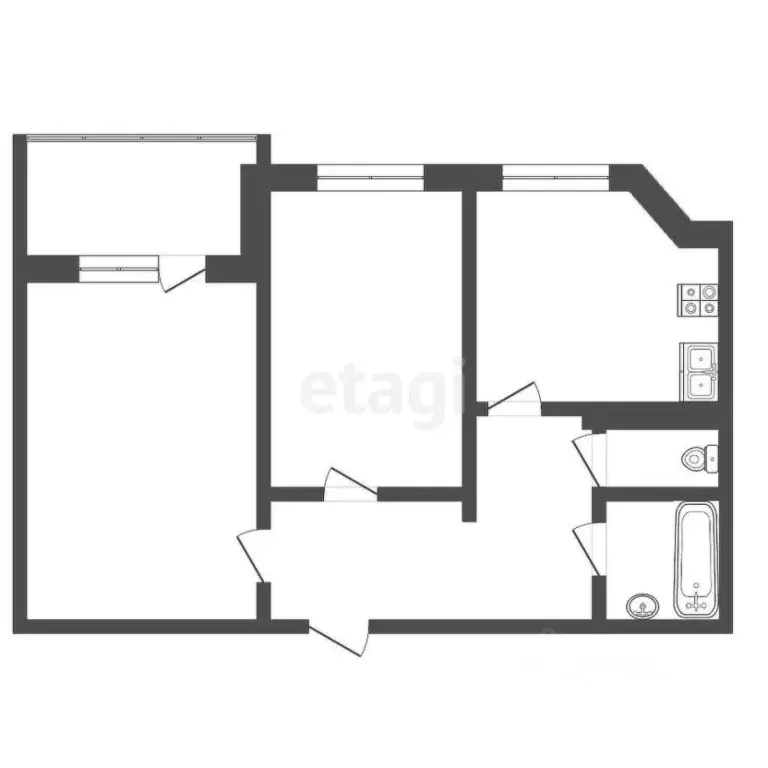 2-к кв. Татарстан, Набережные Челны Московский просп., 179 (49.6 м) - Фото 2
