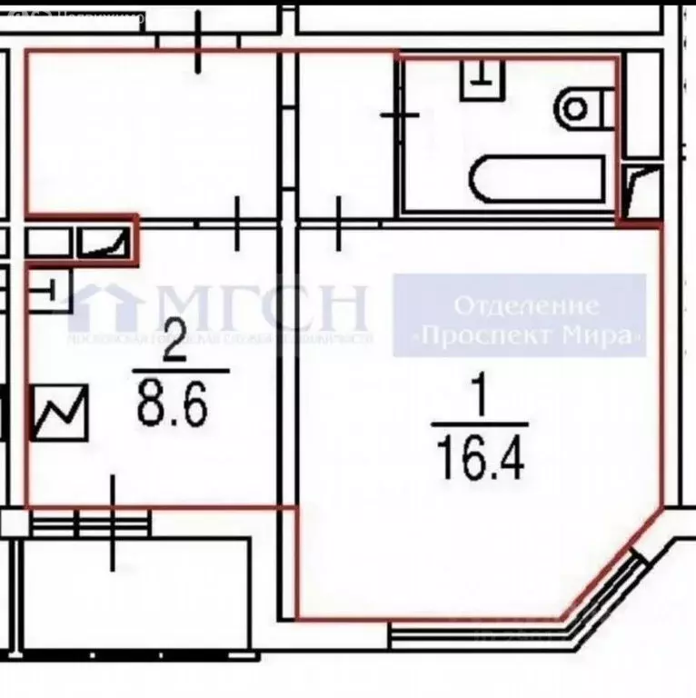 1-комнатная квартира: Москва, улица Дмитрия Ульянова, 23к1 (36 м) - Фото 1