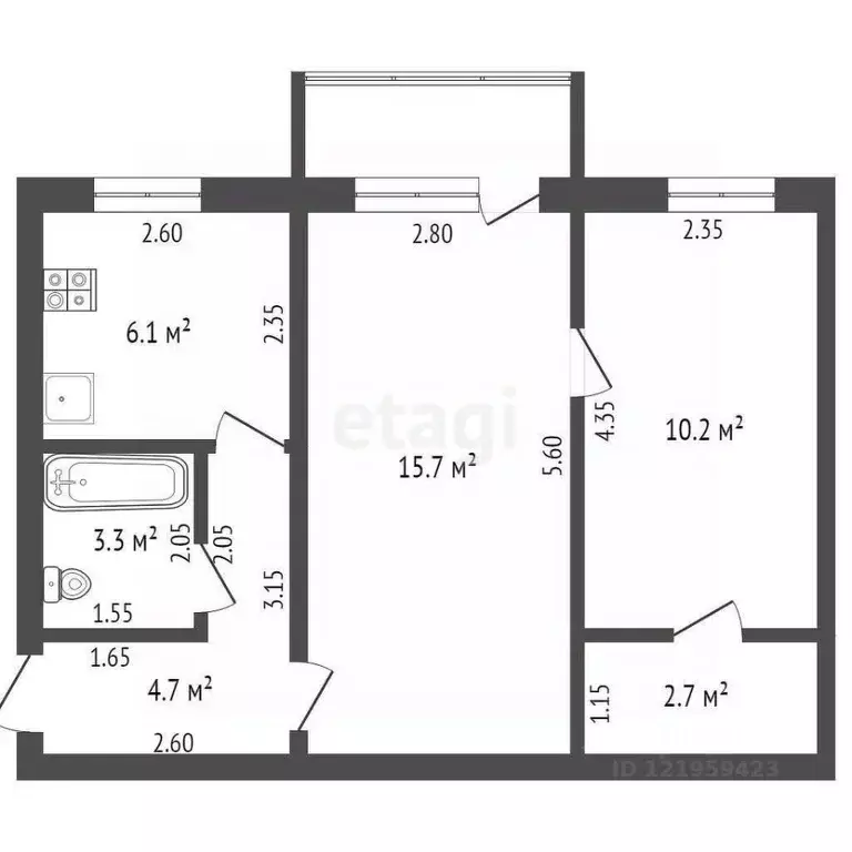 2-к кв. Архангельская область, Коряжма ул. Лермонтова, 15 (42.7 м) - Фото 1