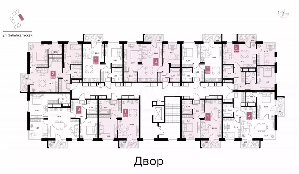 2-к. квартира, 59 м, 7/9 эт. - Фото 1