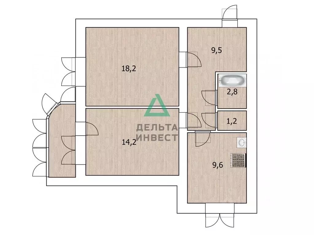 2-к кв. Башкортостан, Уфа ул. Менделеева, 197 (55.5 м) - Фото 2