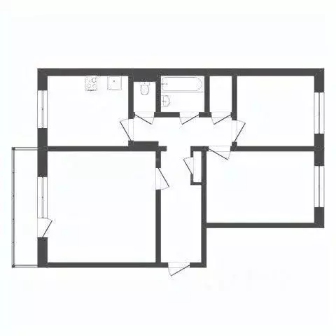 3-к кв. Кемеровская область, Новокузнецк ул. Новоселов, 34 (64.1 м) - Фото 0