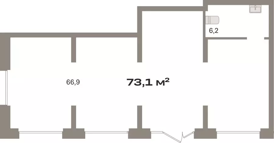 Помещение свободного назначения (73.05 м) - Фото 1