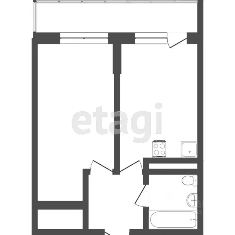 1-к кв. Ростовская область, Ростов-на-Дону Свердловская ул., 81 (48.5 ... - Фото 1