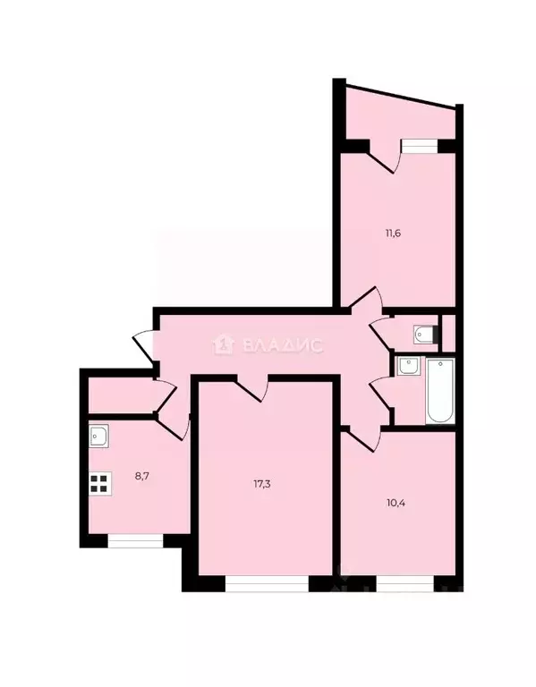3-к кв. Ивановская область, Иваново ул. Володарского, 7 (65.5 м) - Фото 2