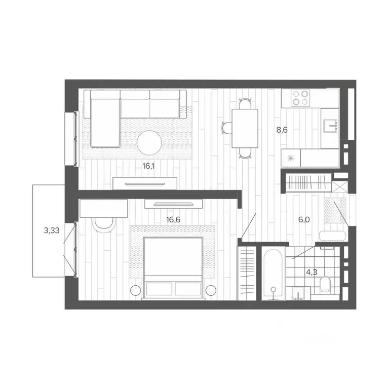 2-к кв. Алтайский край, Барнаул тракт Змеиногорский, 35Б (54.93 м) - Фото 0