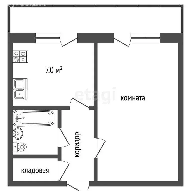 1-комнатная квартира: деревня Чемодурово, Центральная улица, 1 (34.3 ... - Фото 0