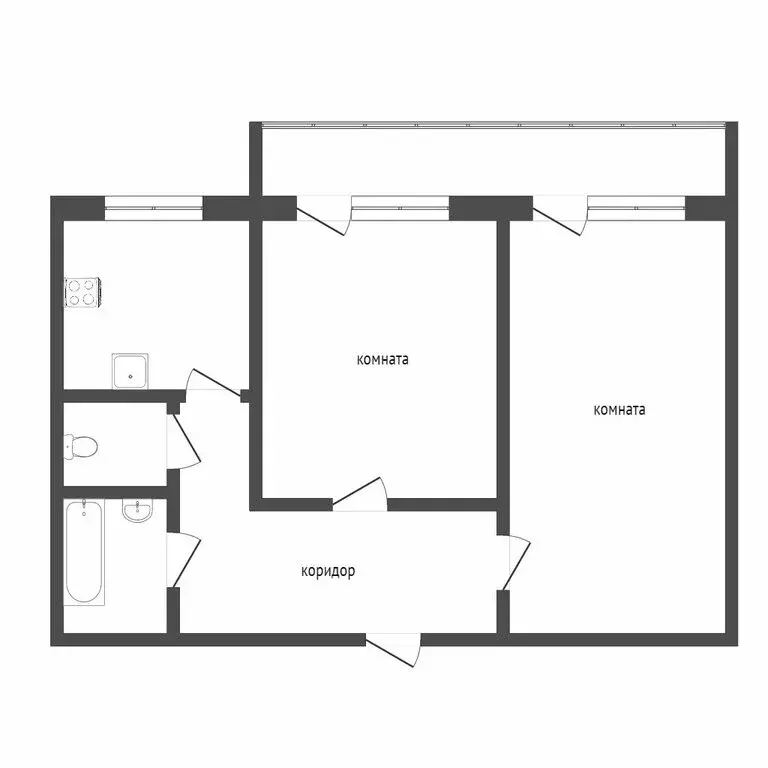 2-комнатная квартира: Тобольск, 10-й микрорайон, 15 (46.8 м) - Фото 1