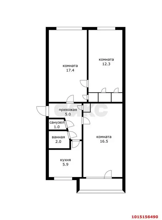 3-комнатная квартира: Краснодар, Прикубанский внутригородской округ, ... - Фото 1