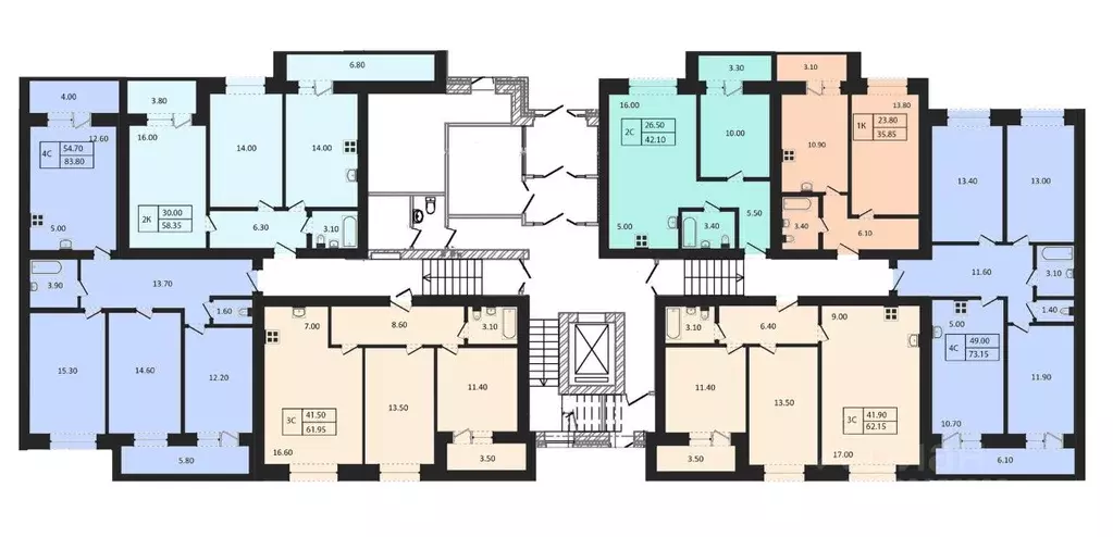 3-к кв. Новосибирская область, Новосибирск  (61.95 м) - Фото 2