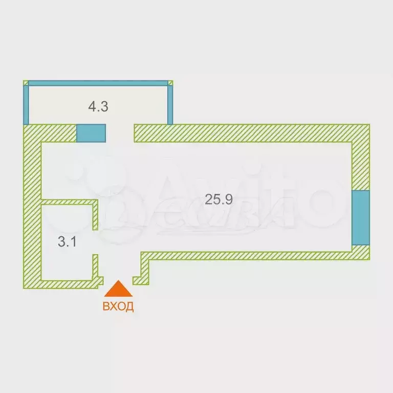 Квартира-студия, 29 м, 9/9 эт. - Фото 0