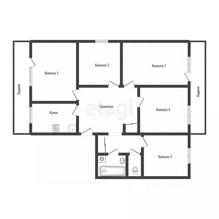 5-к кв. Иркутская область, Иркутск ул. Новокшонова, 62 (90.3 м) - Фото 2