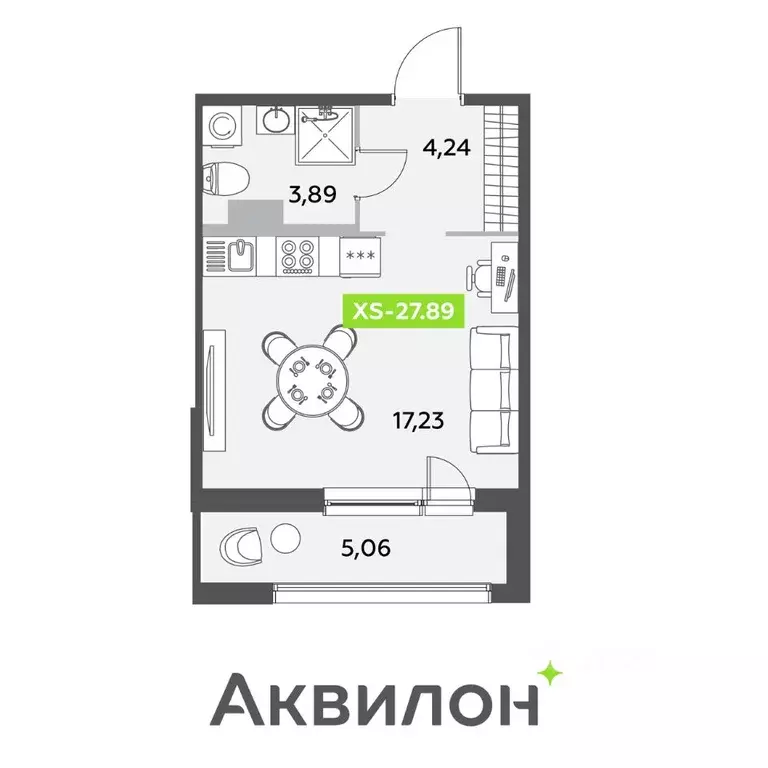 Студия Санкт-Петербург ул. Среднерогатская, 11к2 (27.89 м) - Фото 0
