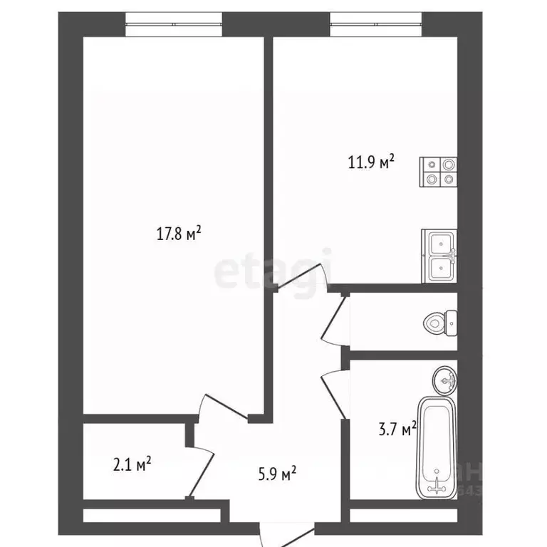 1-к кв. Московская область, Балашиха ш. Энтузиастов, вл2с286 (42.7 м) - Фото 2
