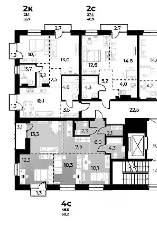 3-к кв. Новосибирская область, Новосибирск Плановая ул., 60А (70.0 м) - Фото 2