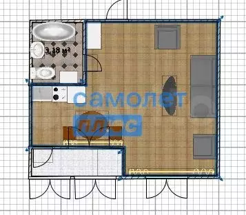 Квартира-студия, 30 м, 5/9 эт. - Фото 0