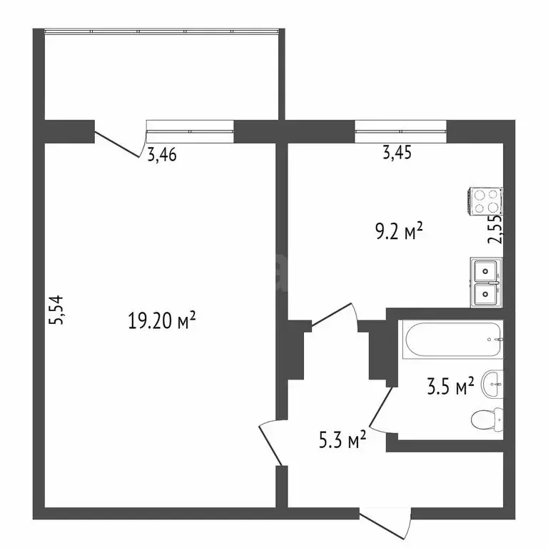 1-комнатная квартира: Омск, улица Конева, 32 (38.5 м) - Фото 1