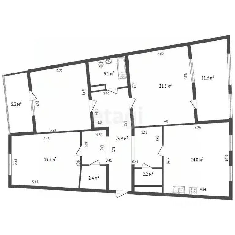 3-к кв. Санкт-Петербург Комендантская пл., 8 (116.8 м) - Фото 2