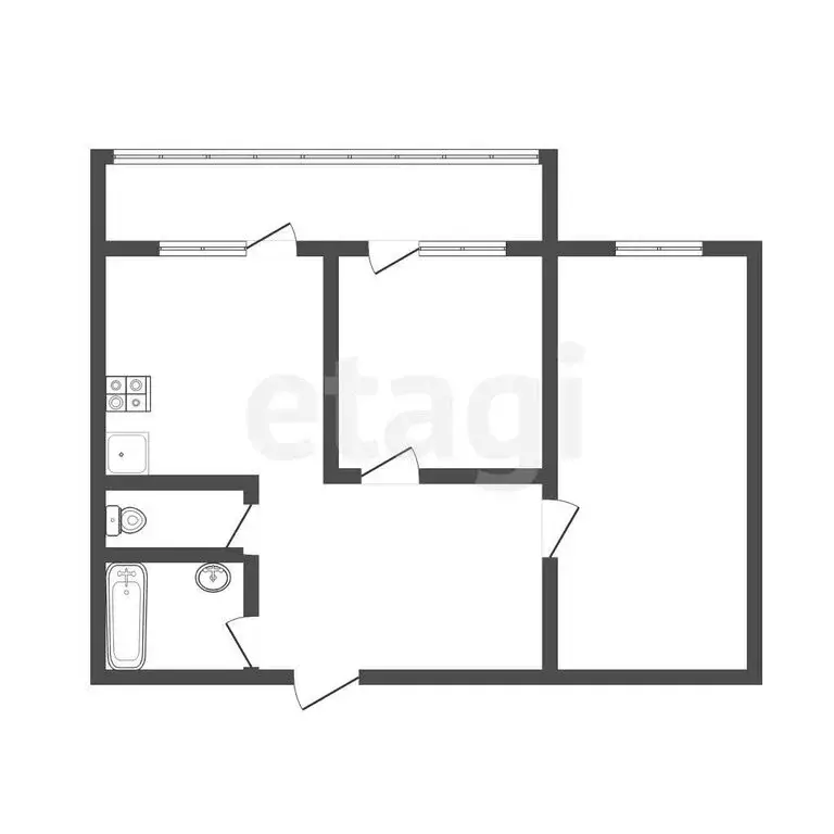 2-комнатная квартира: Тула, улица Марата, 182 (47.6 м) - Фото 1