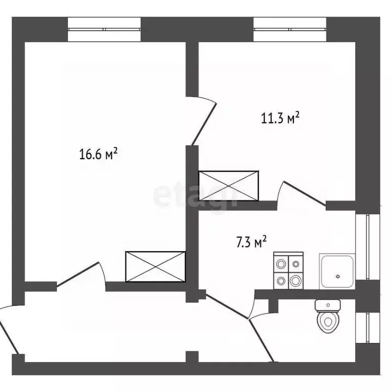2-к кв. Вологодская область, Вологда ул. Прокатова, 8А (43.4 м) - Фото 2