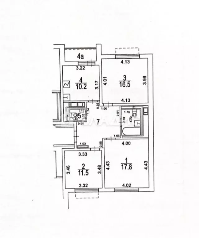 3-к кв. Москва Базовская ул., 24Б (78.5 м) - Фото 2