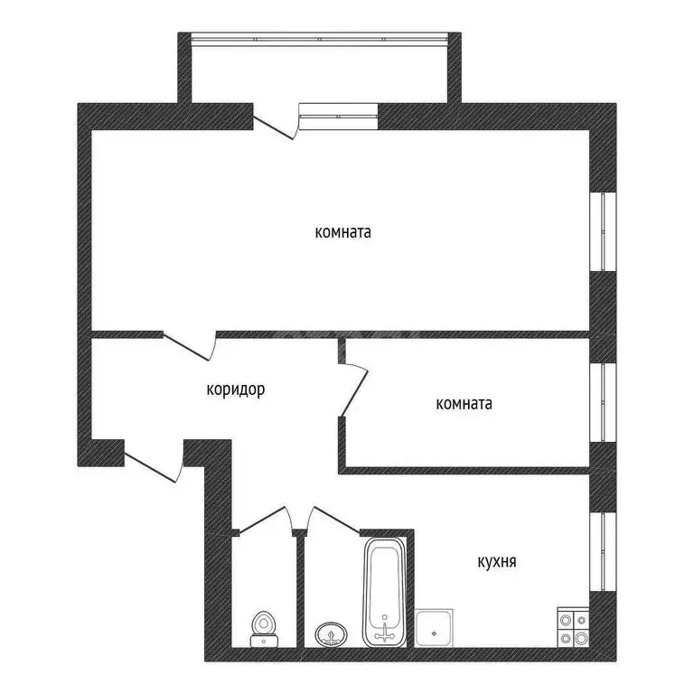 2-комнатная квартира: Кириши, улица Мира, 14 (41.4 м) - Фото 0