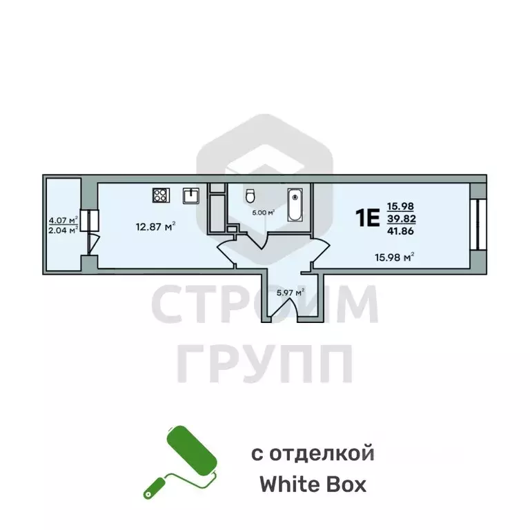 1-к кв. Владимирская область, Владимир ул. Нижняя Дуброва, 49А (41.86 ... - Фото 0