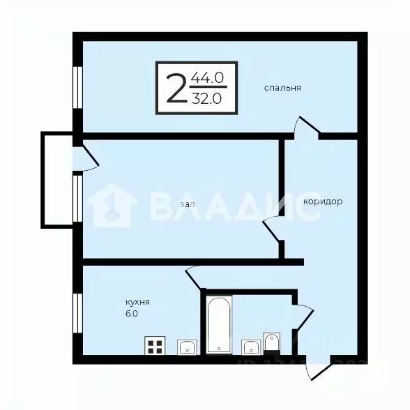 2-к кв. Московская область, Балашиха ул. Орджоникидзе, 12 (44.0 м) - Фото 2