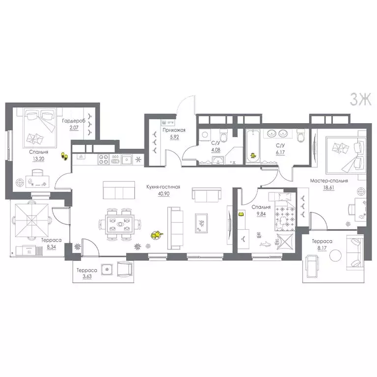 3-комнатная квартира: Тульская область, Щёкино, Ясенковский проезд, ... - Фото 1