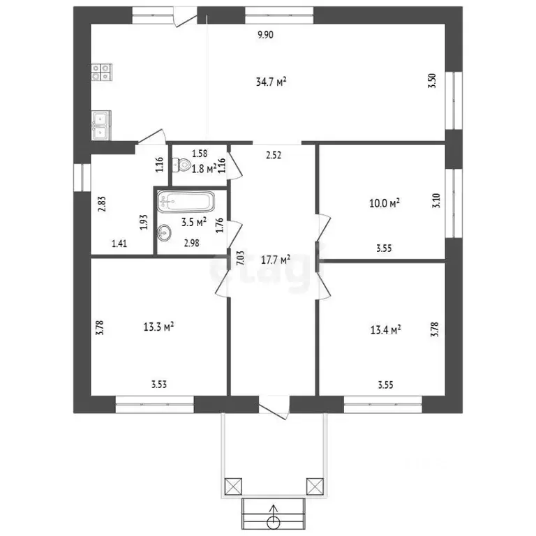 Дом в Мордовия, с. Лямбирь ул. Аграрная, 53 (106 м) - Фото 2