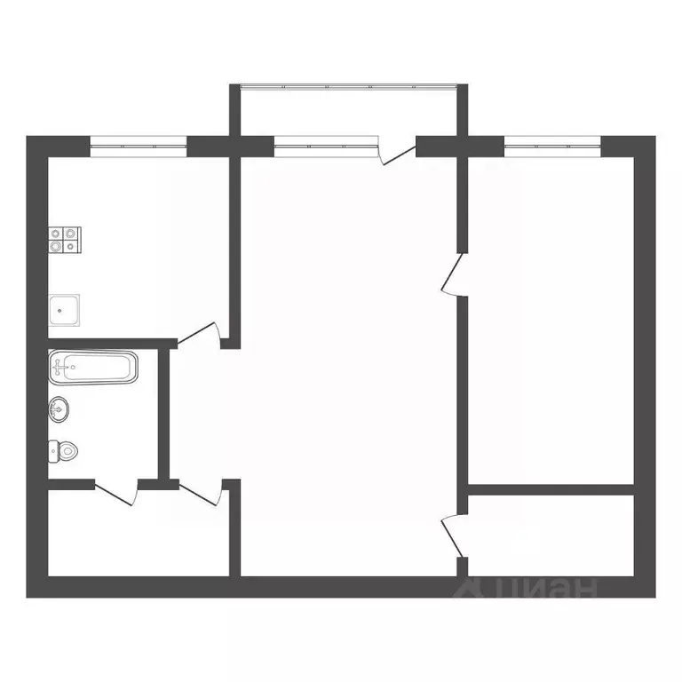 2-к кв. Тульская область, Тула Красноармейский просп., 21 (42.1 м) - Фото 2