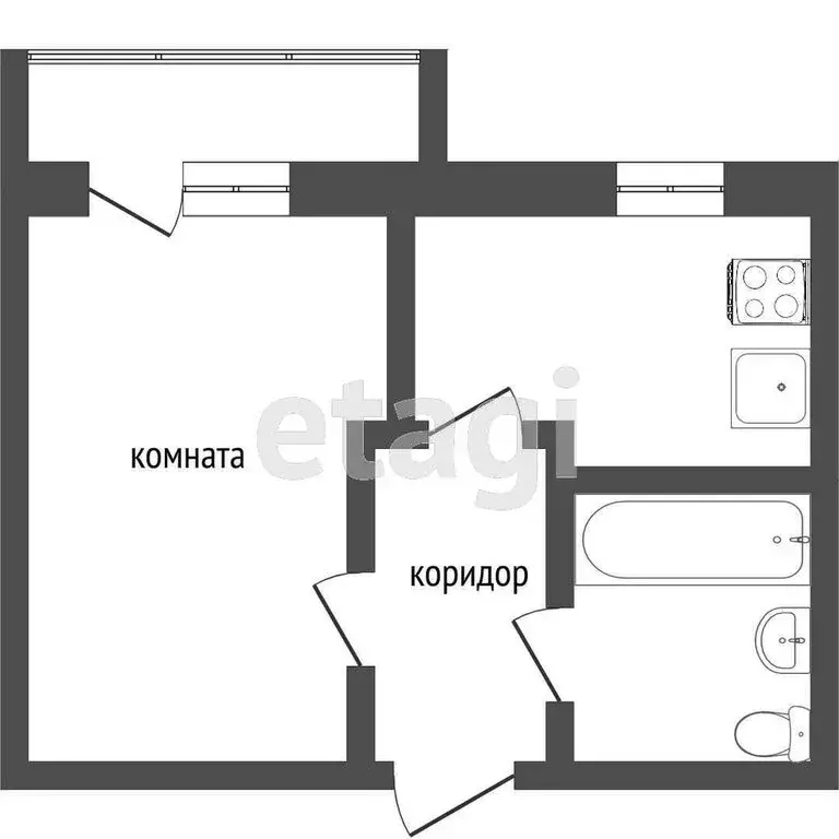 1-комнатная квартира: Томск, Иркутский тракт, 85 (35 м) - Фото 1