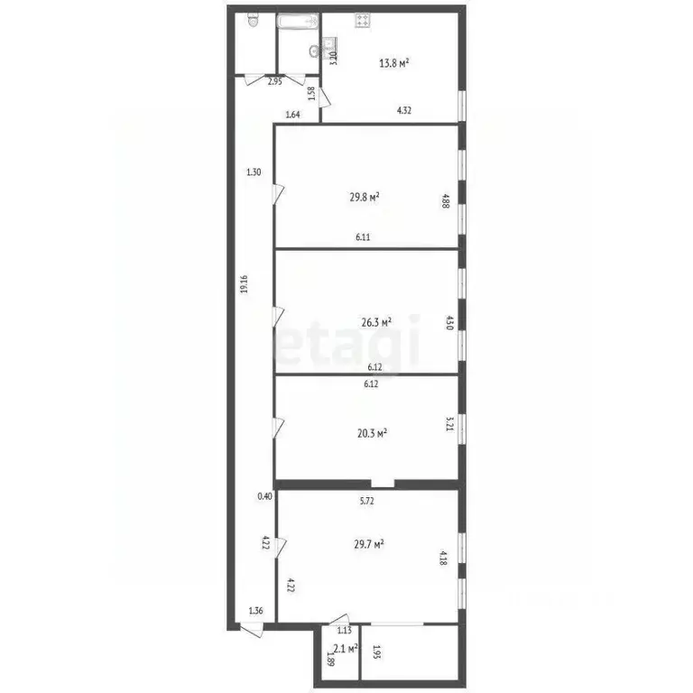 Комната Санкт-Петербург наб. Реки Фонтанки, 156 (32.6 м) - Фото 2