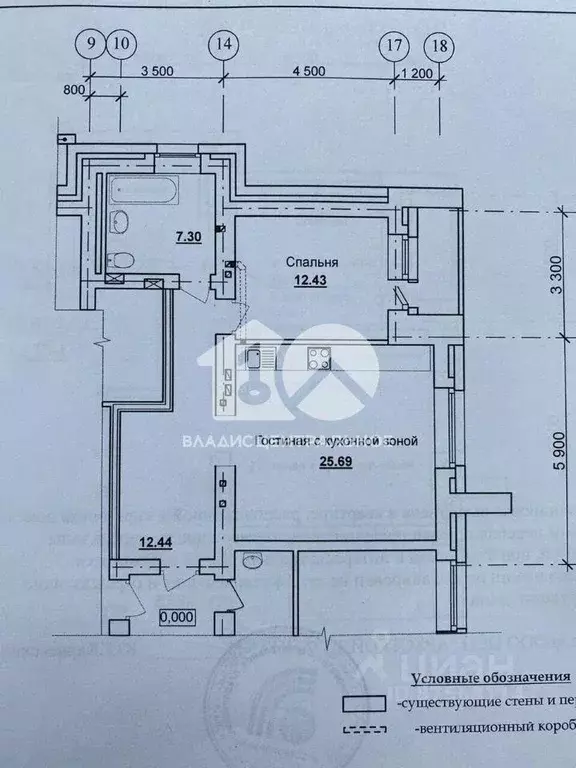 Квартира, 2 комнаты, 58.5 м - Фото 0
