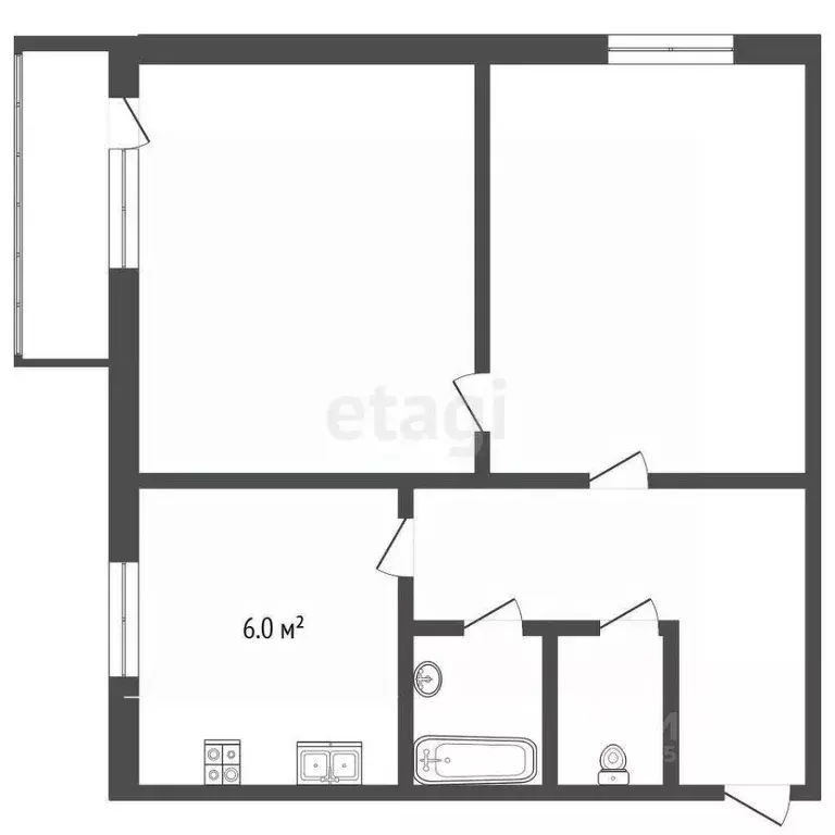 2-к кв. Самарская область, Самара пос. Прибрежный, ул. Парусная, 24 ... - Фото 2