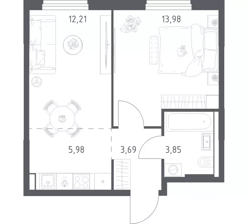 1-к кв. Башкортостан, Уфа ул. Минигали Губайдуллина, 8к9 (39.71 м) - Фото 1
