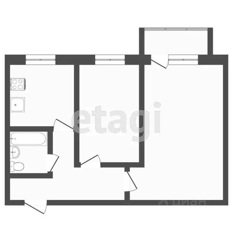 2-к кв. Тюменская область, Тюмень ул. Республики, 164 (43.9 м) - Фото 2
