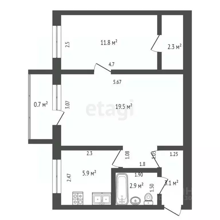 2-к кв. Мордовия, Саранск ул. Веселовского, 36 (45.5 м) - Фото 1