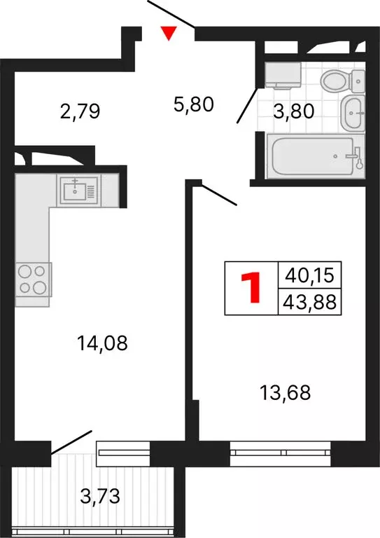 1-комнатная квартира: Екатеринбург, жилой район Втузгородок, ЖК Алиса ... - Фото 2