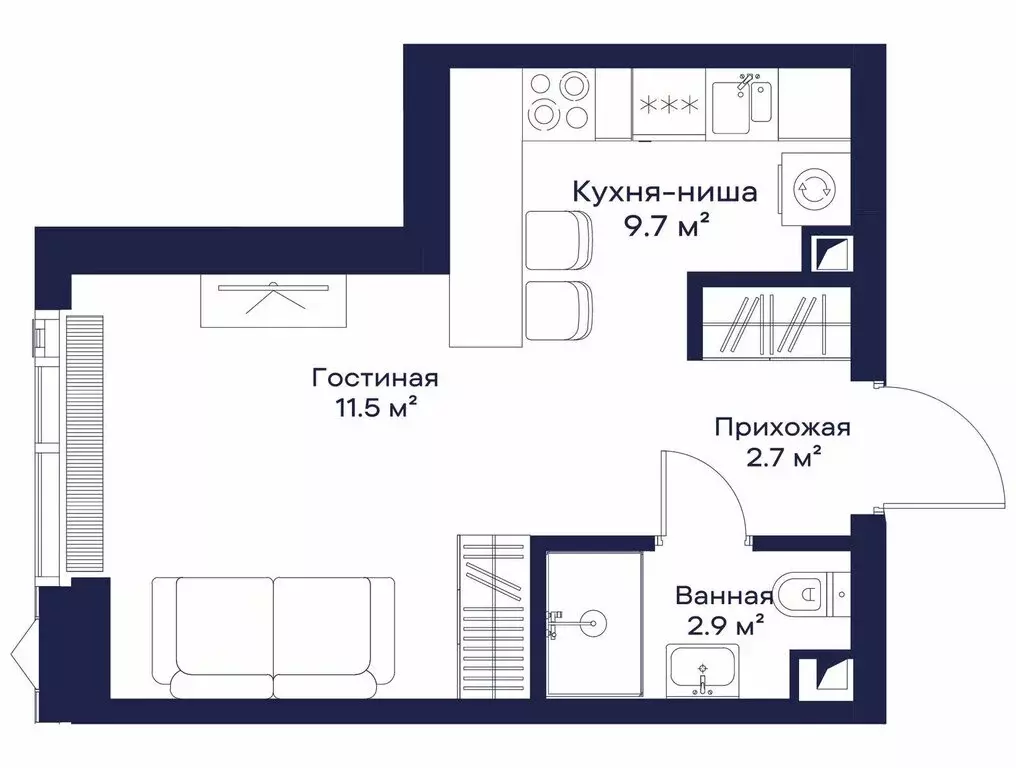 Квартира-студия: Москва, жилой комплекс Джойс (26.93 м) - Фото 0